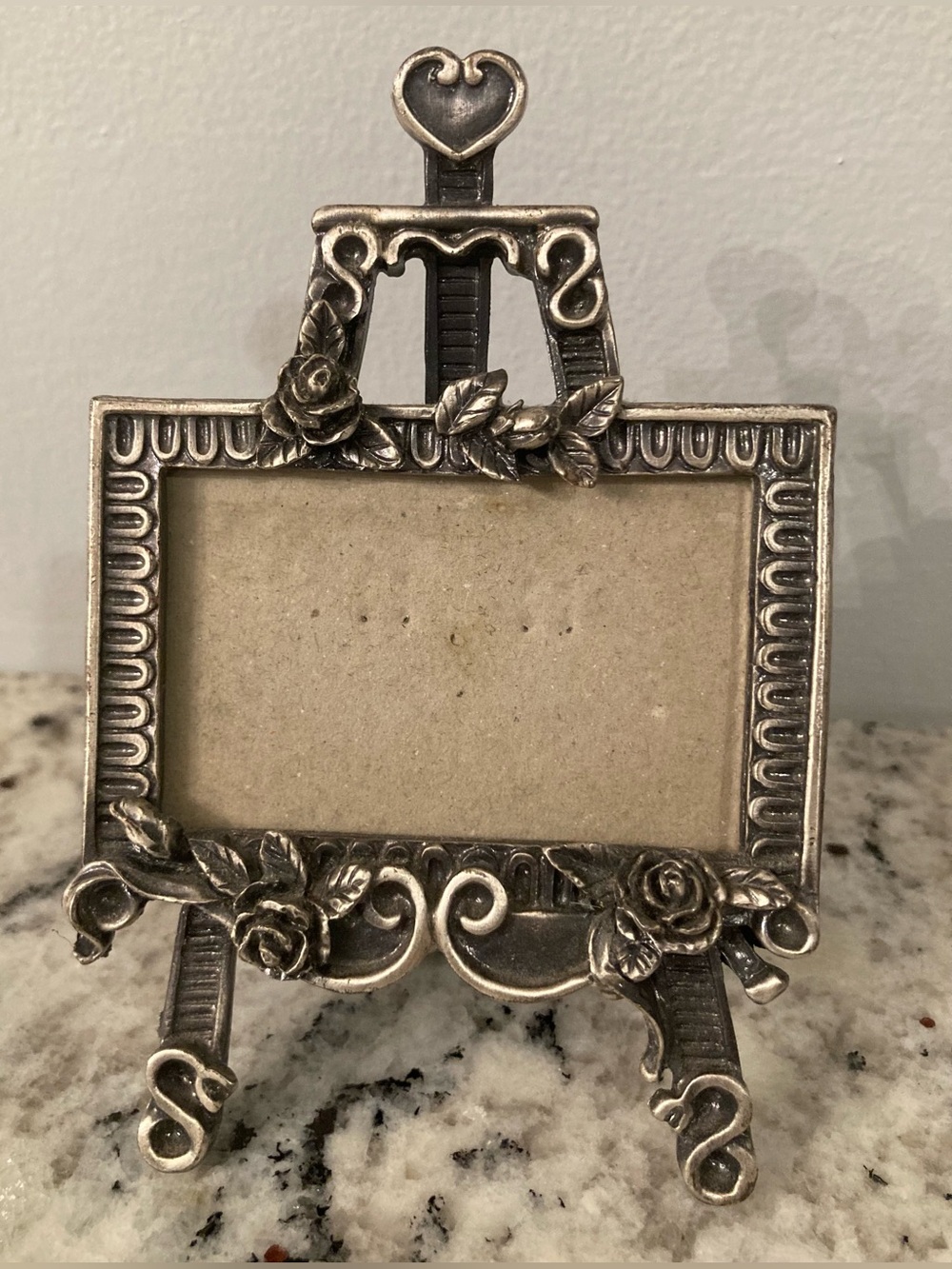 Vintage Easel Pewter Photo Frame